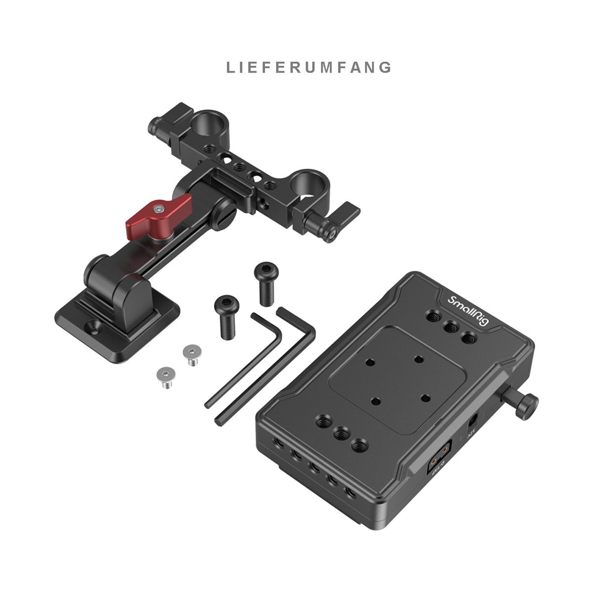 SmallRig 3499 V-Mount-Akkuadapterplatte (Basic Version) mit Verlängerungsarm - LIEFERUMFANG
