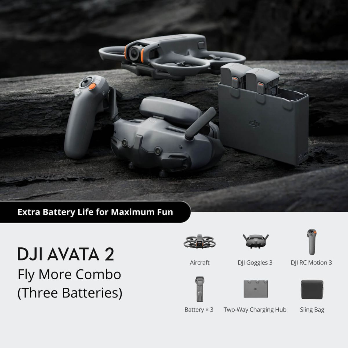 DJI Avata 2 Fly More Combo Three Battery