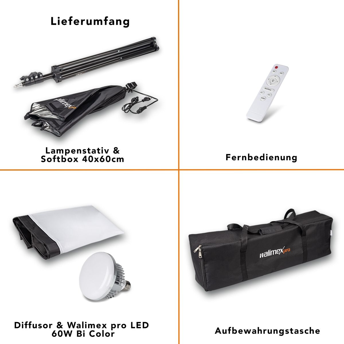 Walimex pro LED 60W Softbox 40 x 60 cm Bi Color Kit 1