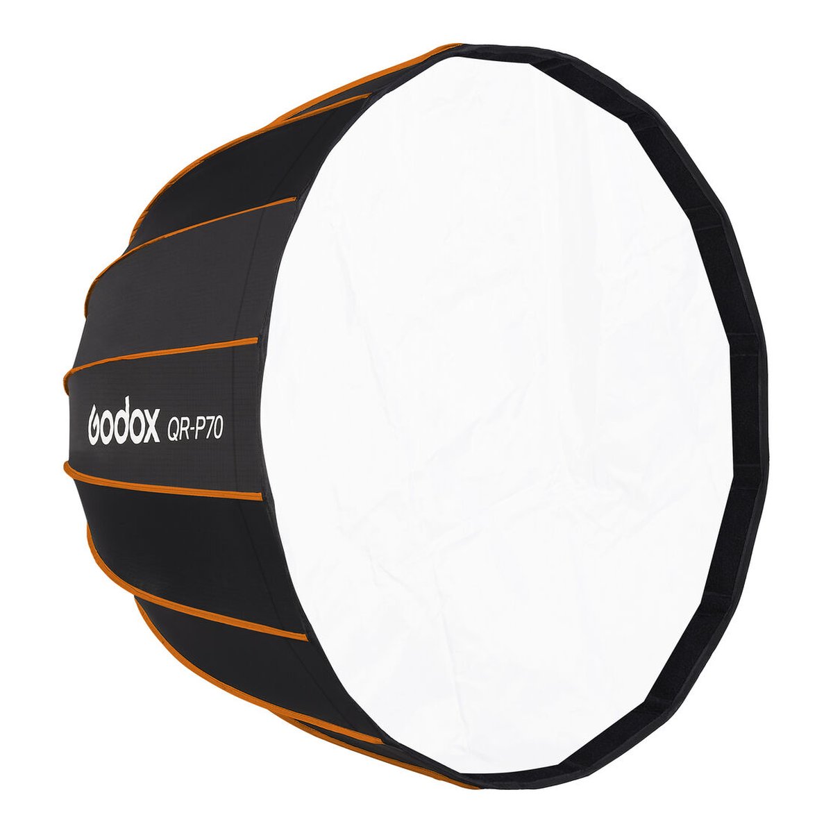 Godox Quick Release Parabolic Softbox QR-PG70 Godox Mount - Frontale Schrägansicht des Godox QR-P70 Parabol-Softbox