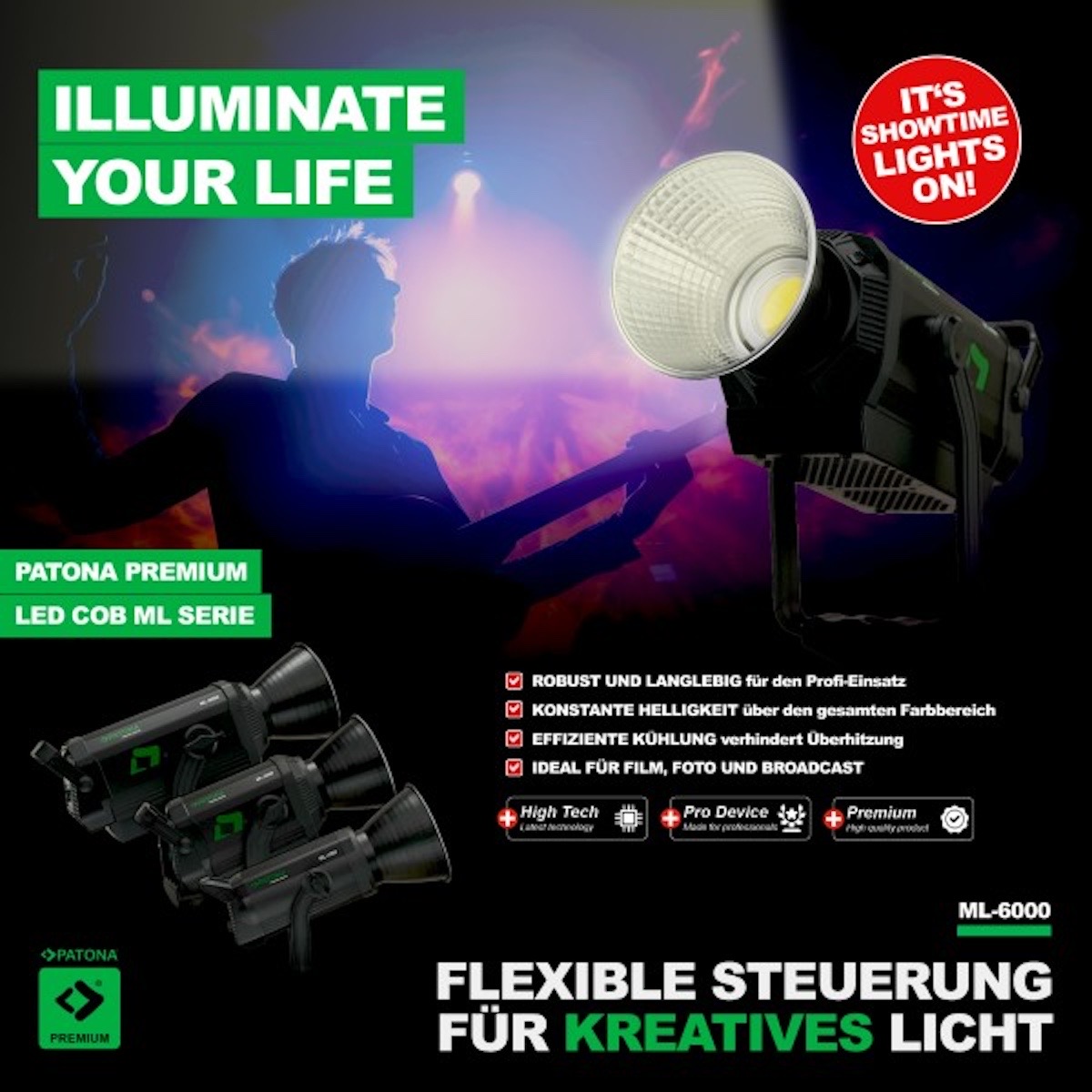 Patona Premium ML-6000 600W LED Videoleuchte