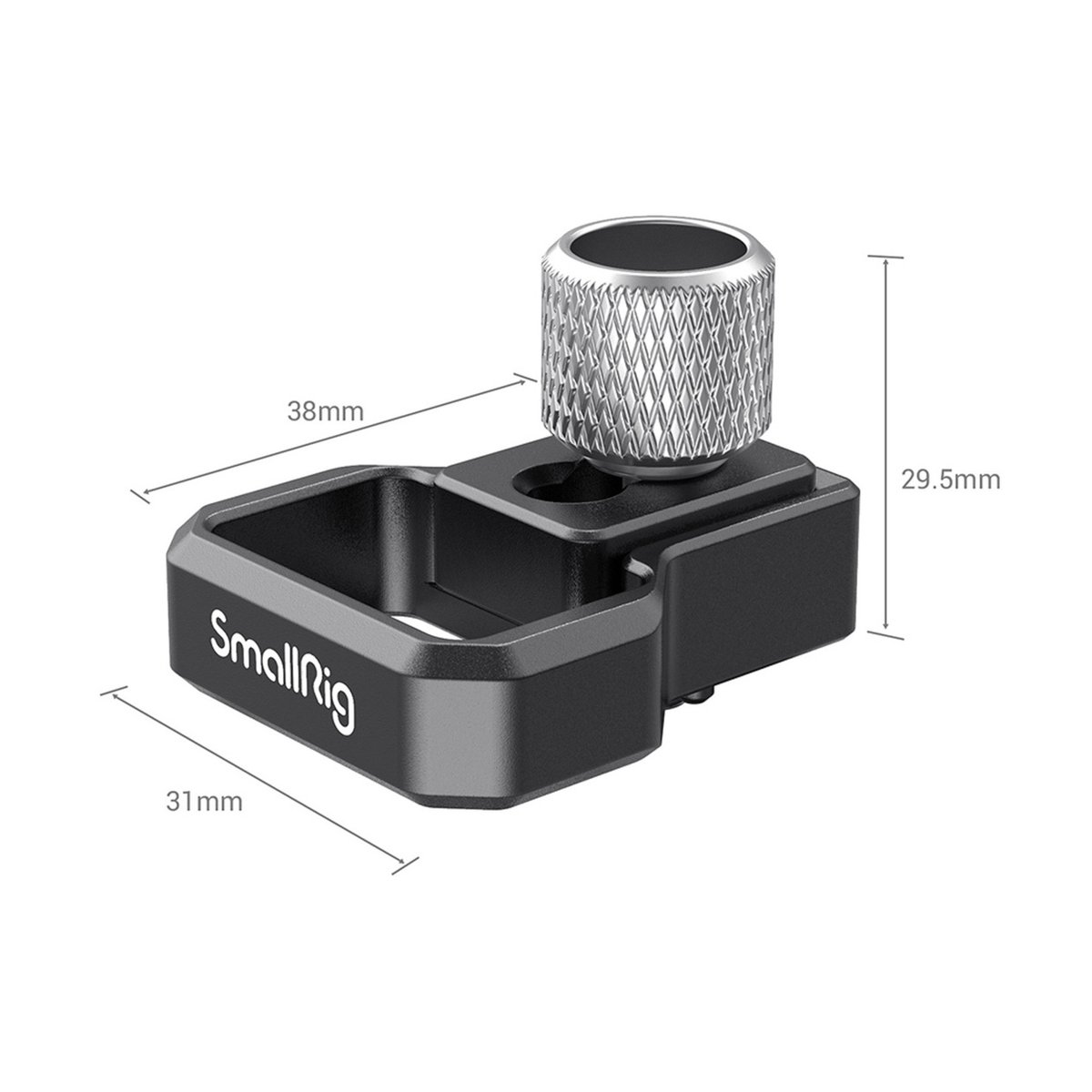 SmallRig 3000 HDMI Kabelklemme für Sony Alpha 7S III Cage - Winkelansicht des SmallRig Kamerazubehörs mit Abmessungen.