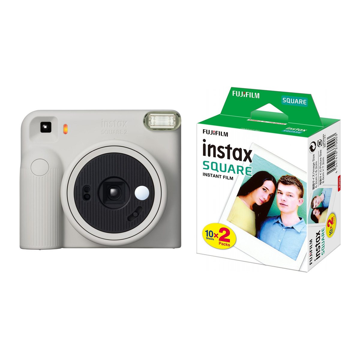 Fujifilm Instax Square SQ2 Misty White + Square Doppelpack (20 Bilder)