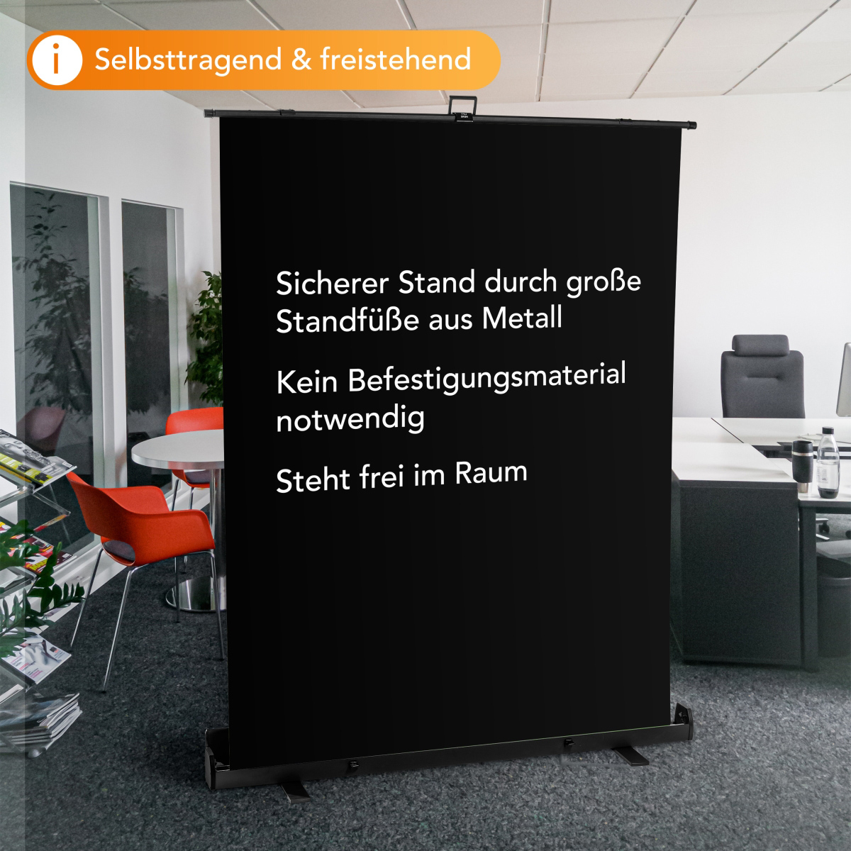 Walimex pro Roll-up Panel Hintergrund schwarz 155x200