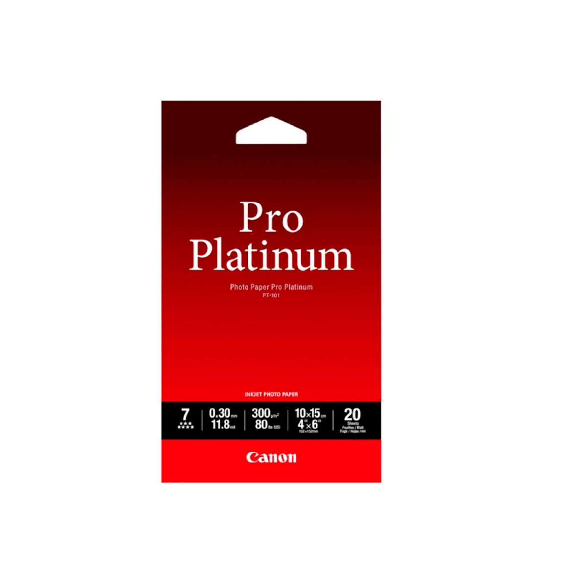 Canon Pro Platinum PT-101, 10x15 cm Fotopapier 20 Blatt 300g/m²  Canon Pro Platinum PT-101, 10x15 cm Fotopapier 20 Blatt 300g/m²