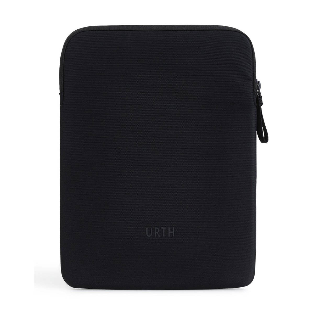 Urth Naos 13/14" Laptoptasche (Schwarz) - Frontansicht der Urth Laptophülle in Schwarz.