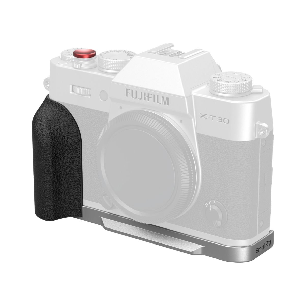 SmallRig 5664 L-förmige Montageplatte mit Silikongriff für FUJIFILM X-T30 / X-T30 II / X-T30 III Silber
