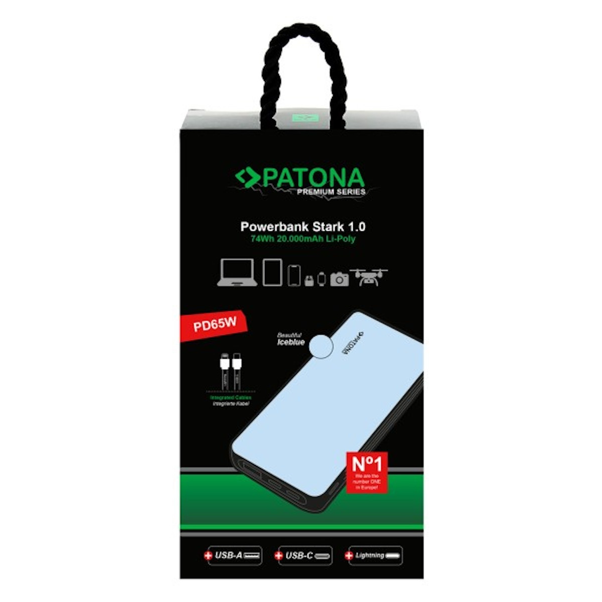 Patona Premium Powerbank Stark 1.0  20.000mAh