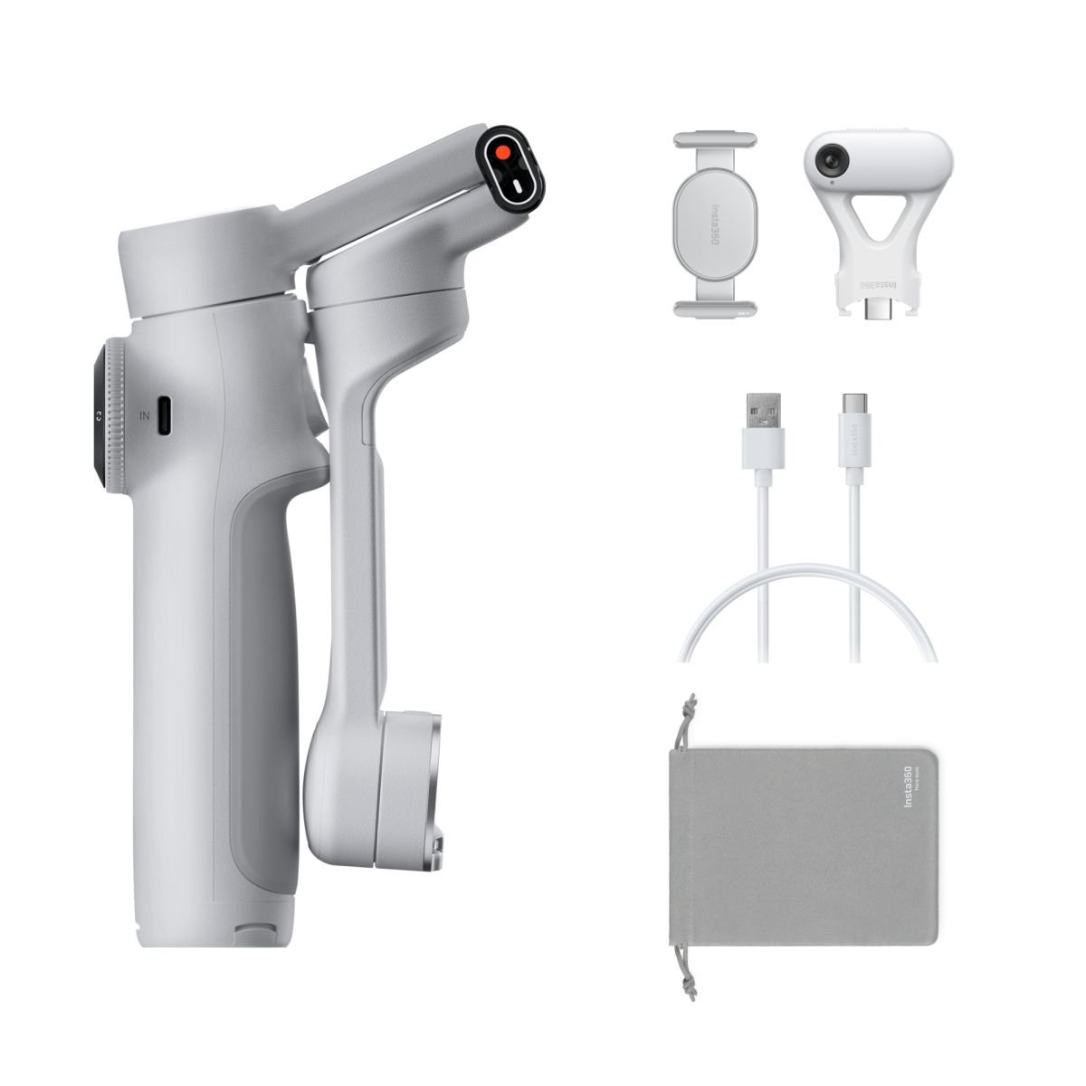 Insta360 Flow 2 Pro KI-Tracker-Bundle Hellgrau