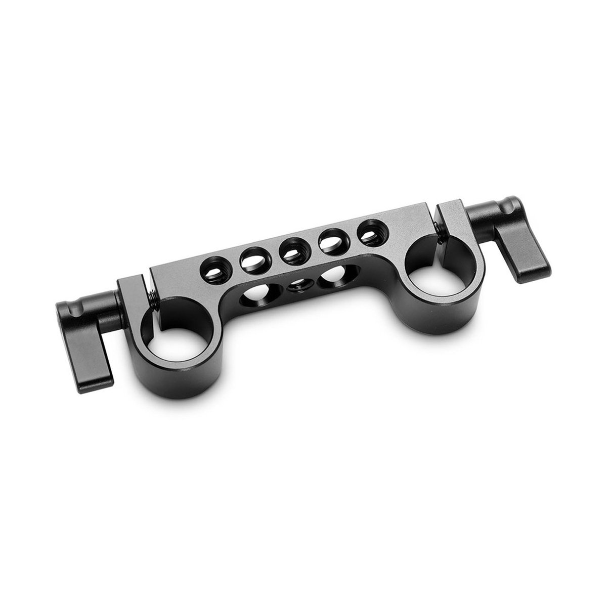 SmallRig 942 Rod Clamp v3 (15 mm) für RED- und DSLR-Rigs - Schräge Ansicht: Schwarze Doppelstangenklemme für Kamera-Rigs