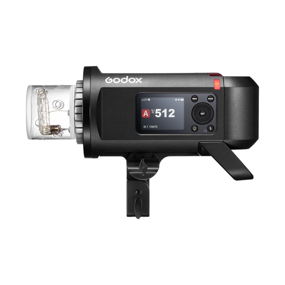 Godox Witstro AD600Pro II - Godox Blitzkopf Frontansicht mit Display, Bedienelementen und Blitzröhre