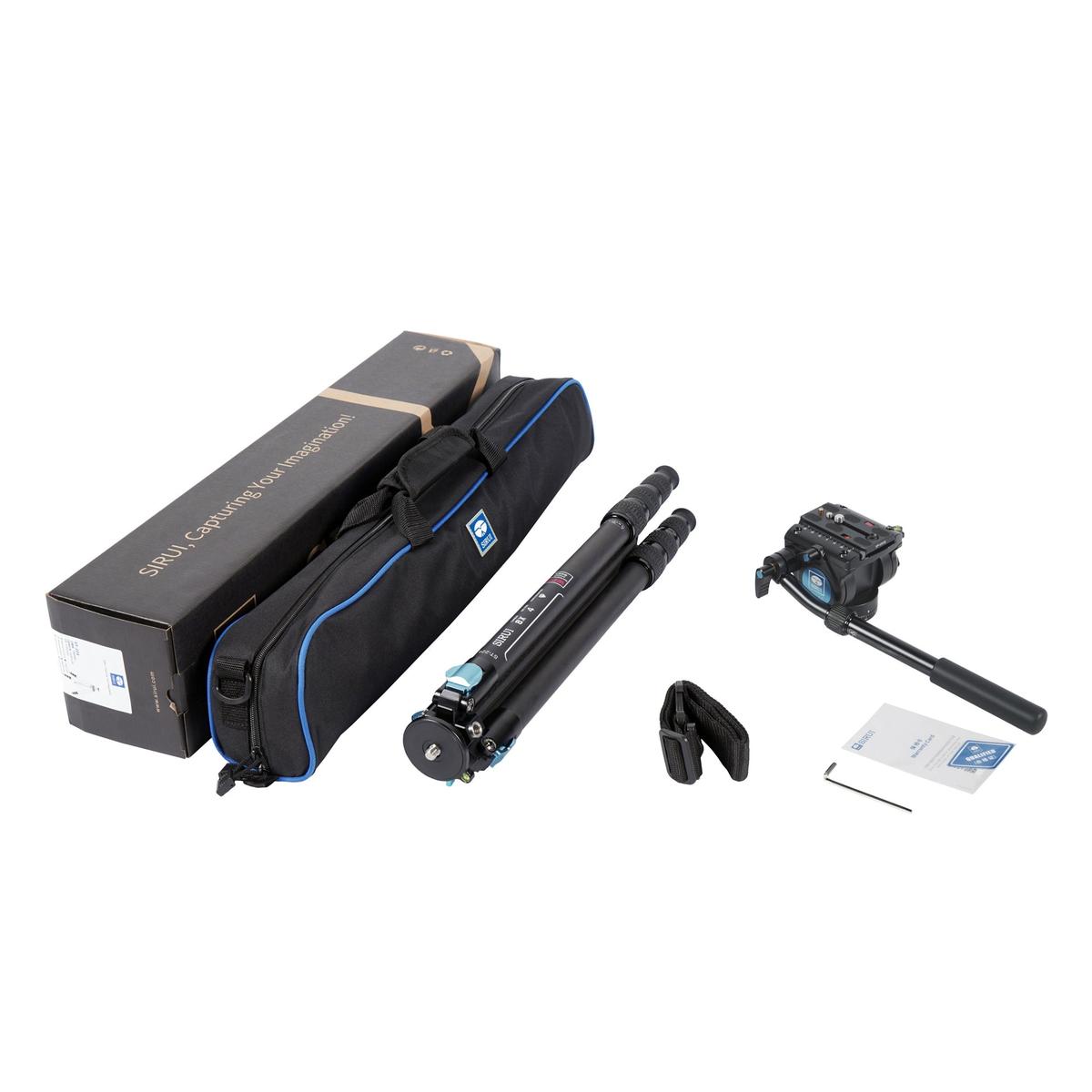 SIRUI ST-224 Superb Travel Dreibeinstativ Carbon 185 cm mit Videokopf VH-10 wasserdicht ST-Serie 