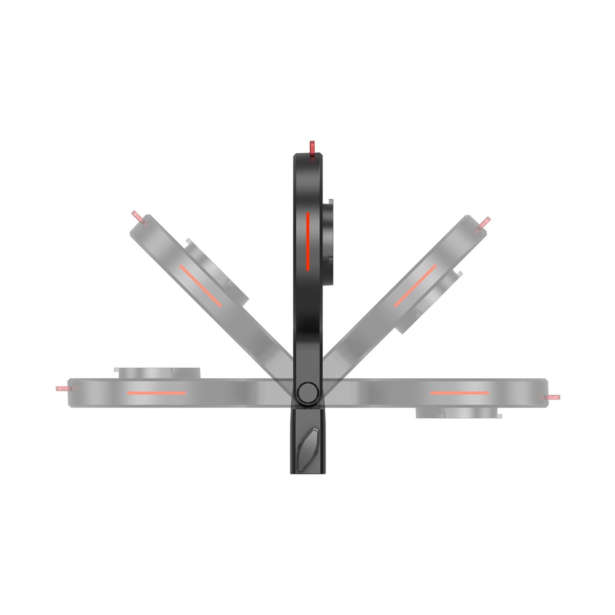 SmallRig 4476 Bowens Mount Adapter Teil - Darstellung der Verstellbarkeit des Produkts in verschiedenen Drehpositionen