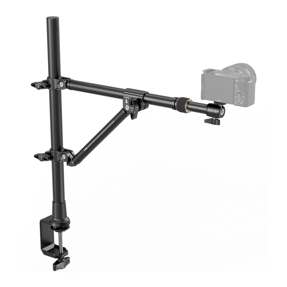 SmallRig 4304 Desktop Overhead Photogr. / Live Streaming Bracket - Anwendungsbeispiel: Kamera-Tischhalterung mit Kamera