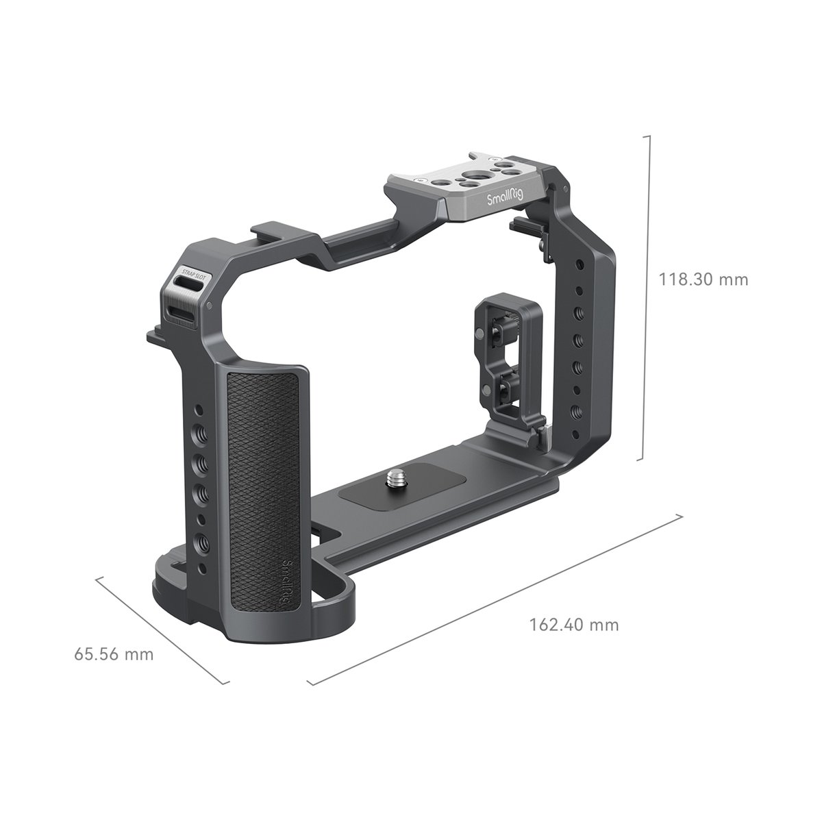SmallRig 4510 Cage Kit for Leica SL3 - Perspektivansicht des SmallRig Kamera-Cages mit Abmessungen
