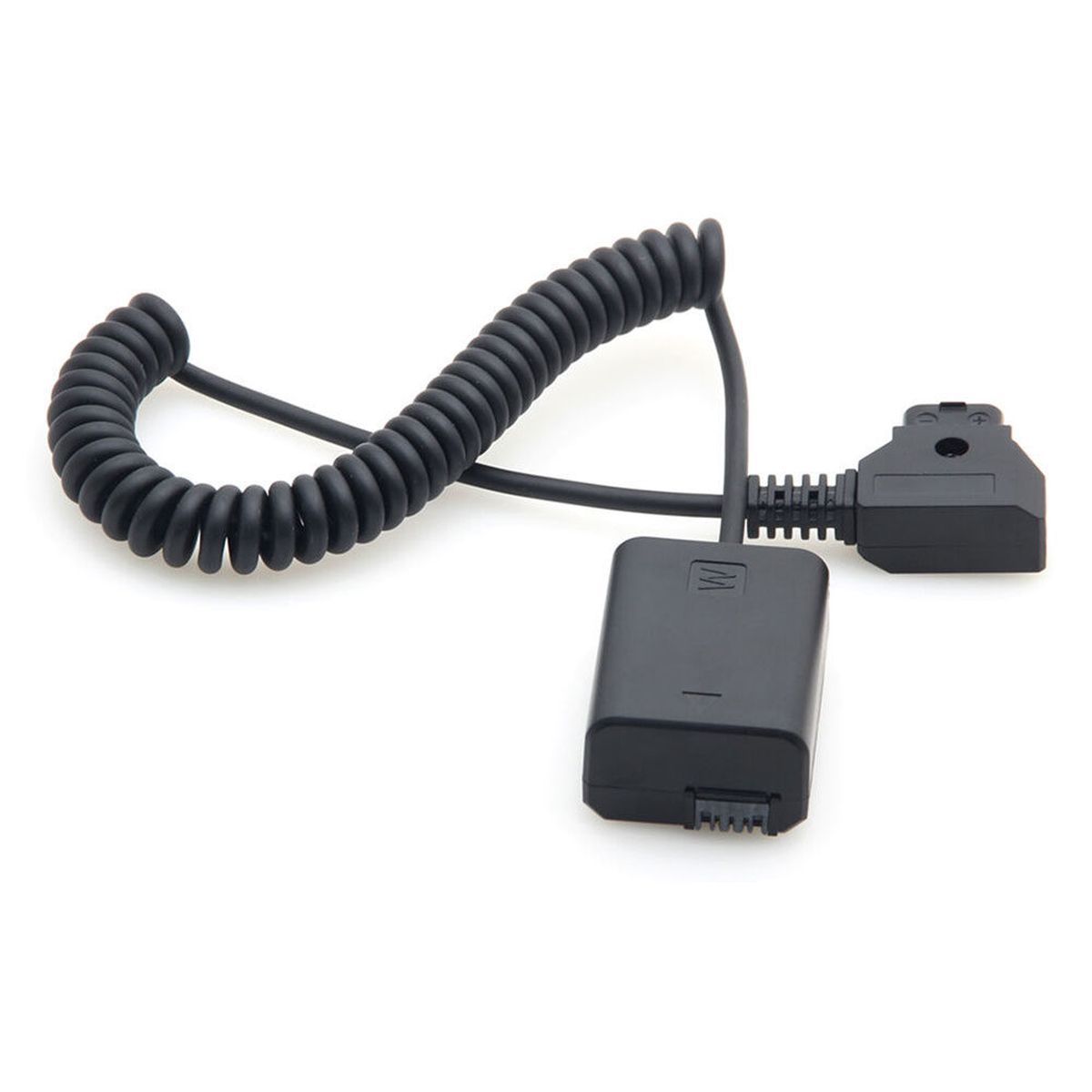 Caruba Volldecodierungs-Akku-Dummy für Sony NP-FW50 mit Sprialkabel und D-TAP Anschluss