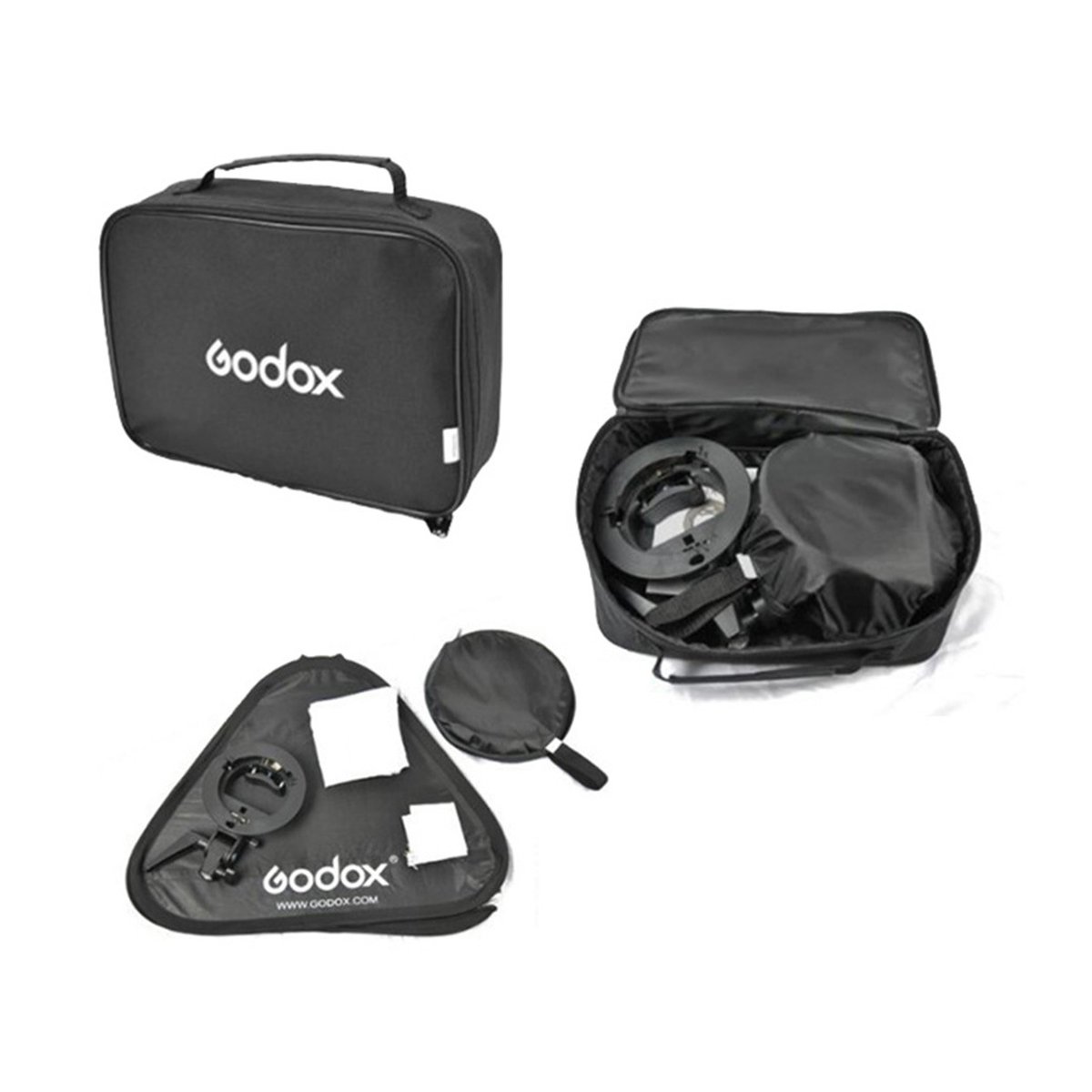 Godox S-type Bracket Bowens + Softbox 80x80cm + Grid - Lieferumfang