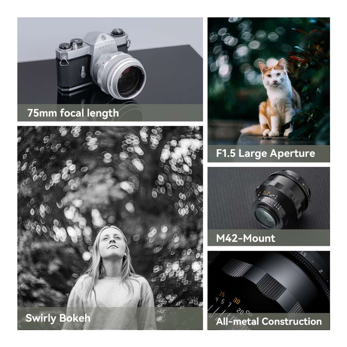 TTArtisan 75mm f/1,5 f. M42 Vollformat