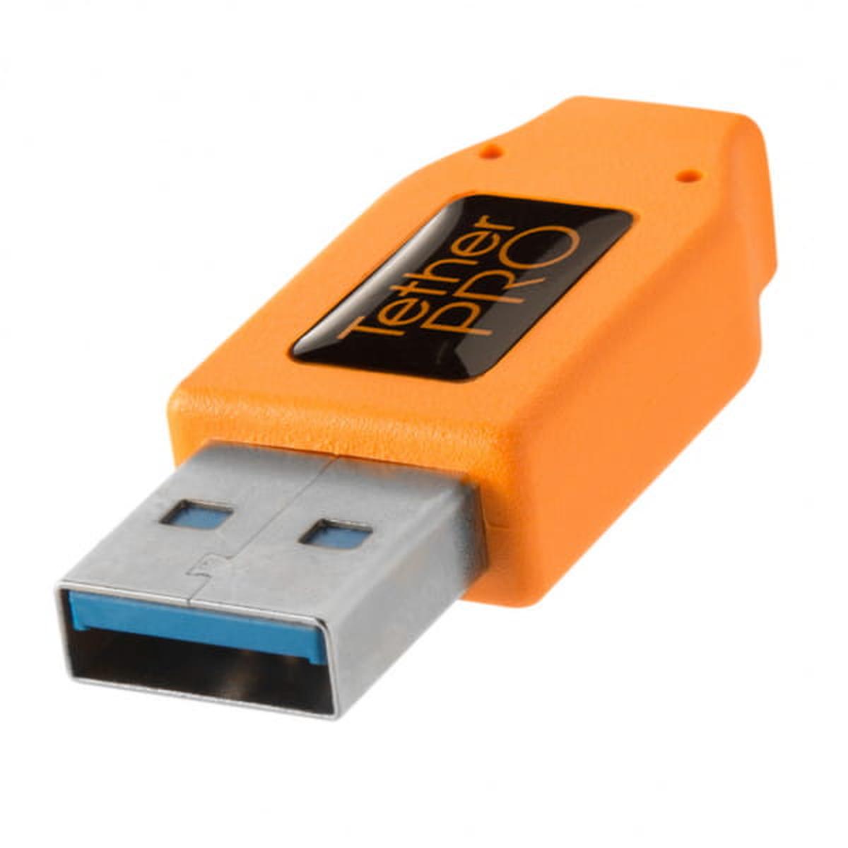 Tether Tools TetherPro USB-Datenkabel für USB 3.0 an USB-C - 4,6 m, gerade (Orange)