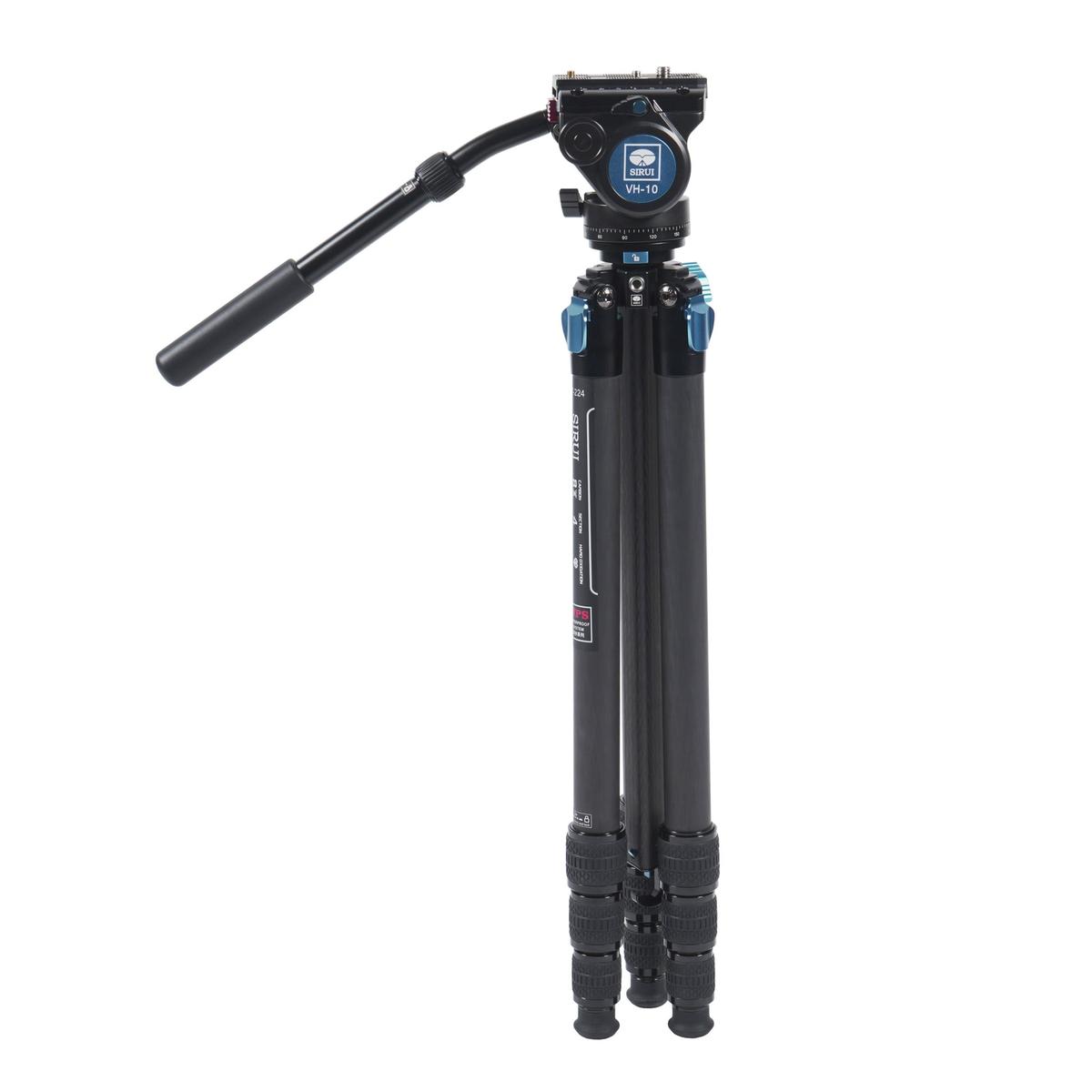 SIRUI ST-224 Superb Travel Dreibeinstativ Carbon 185 cm mit Videokopf VH-10 wasserdicht ST-Serie 