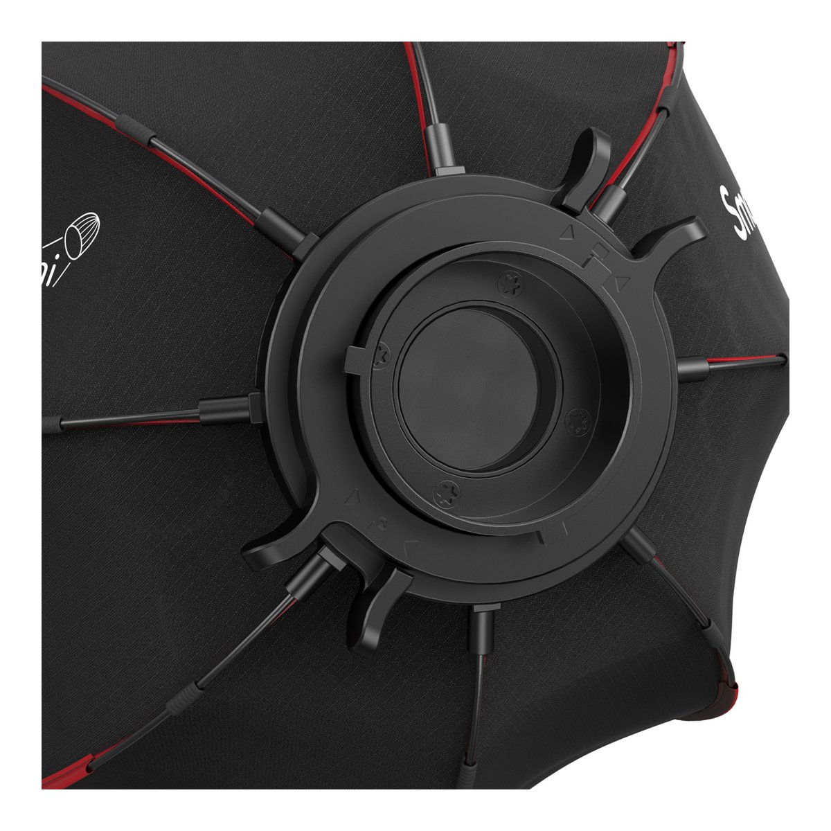 SmallRig 4358 RA-D30 Parabolic Softbox - Detailansicht der Rückseite der Softbox-Befestigung.