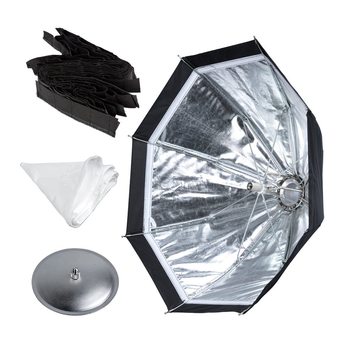 Godox Witstro Multifunctional Softbox 480mm + Grid - Lieferumfang: Studio-Softbox-Schirm, schwarzes Wabenraster, weißer Diffusor, Metallplatte