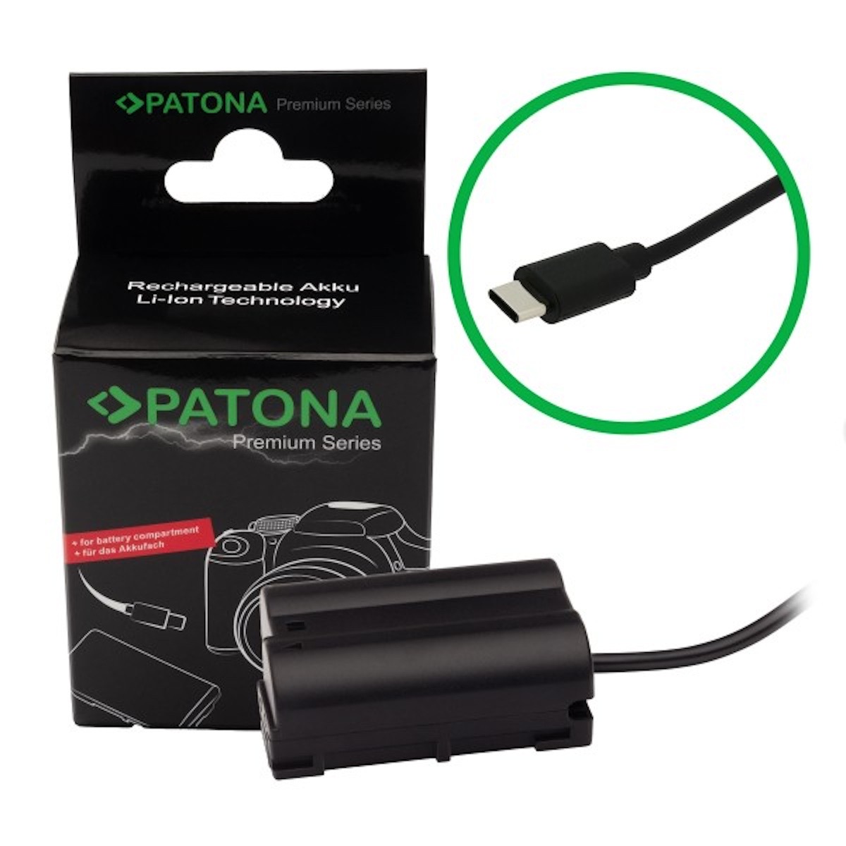 Patona Premium USB-C Input Akku-Adapter f. Nikon EN-EL 15