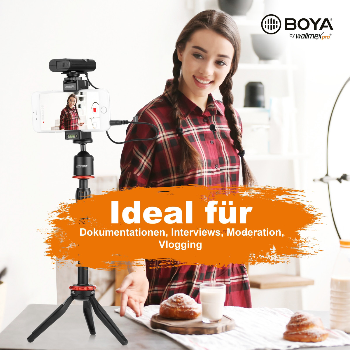 Walimex pro Boya WM4 Pro K-2 Mikrofon 3er Set