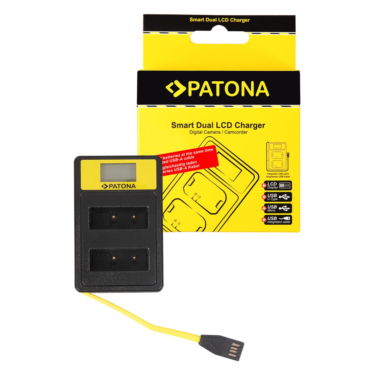 Patona Dual LCD USB Ladegerät Olympus PS-BLS 1