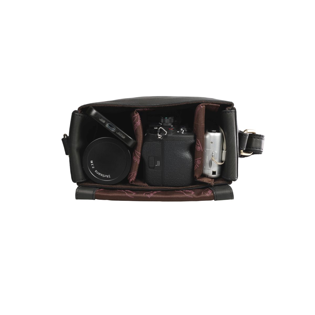 Kalahari KAAMA LS-16 Fototasche Nappaleder Schwarz