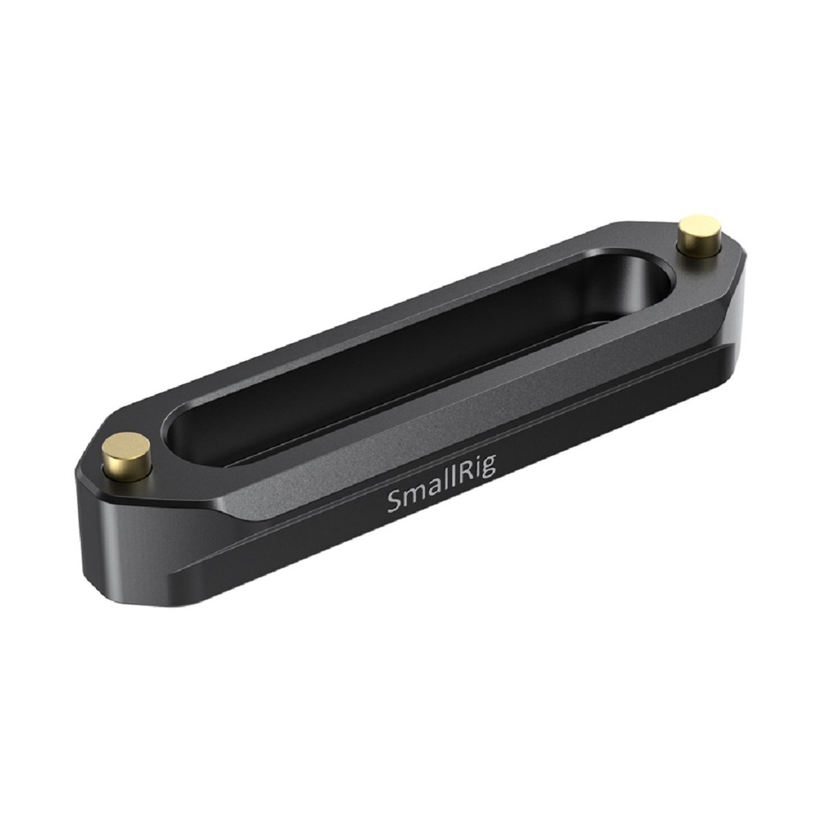 SmallRig 1195B Quick Release-Rail mit 7cm Sicherheitsstifte - SmallRig Montageplatte, Frontansicht mit goldenen Pins