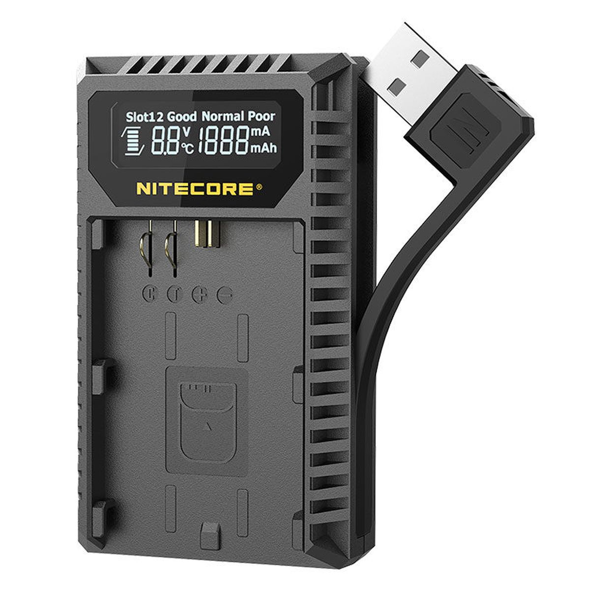 Nitecore UCN3 Pro Kompaktes Doppelladegerät für Canon LP-E6 (N) mit USB