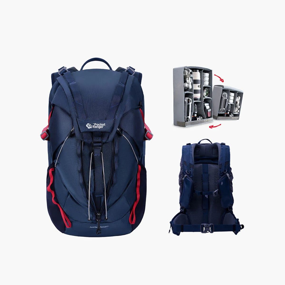  VSGO Pocket Ranger 35L Backpack Bundle Blau