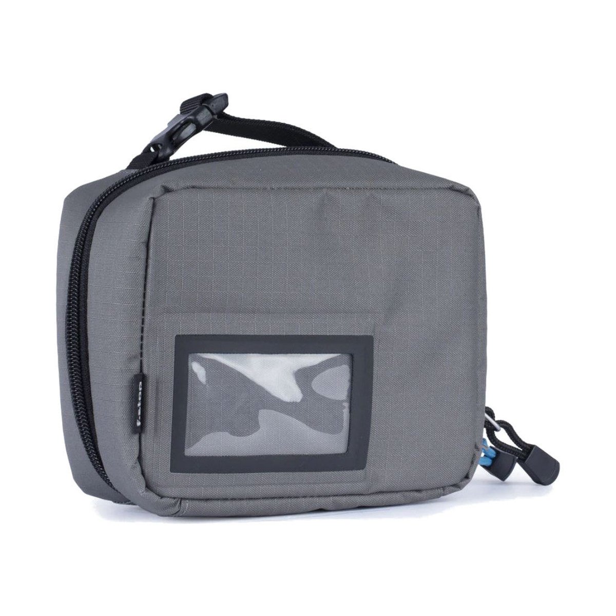 F-Stop Filtertasche (Grau) Schwarzer Reissverschluss - Frontansicht der grauen Tasche mit Klarsichtfenster F-Stop Filtertasche (Grau) Schwarzer Reissverschluss - Frontansicht der grauen Tasche mit Klarsichtfenster