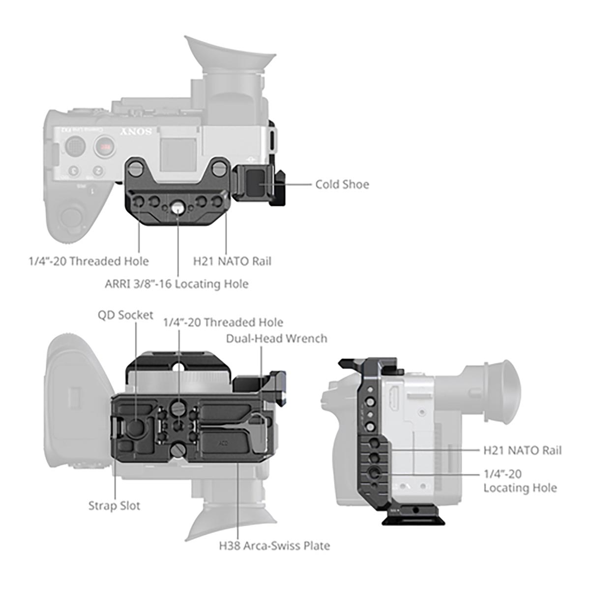SmallRig 5591 Half Cage für Sony FX2