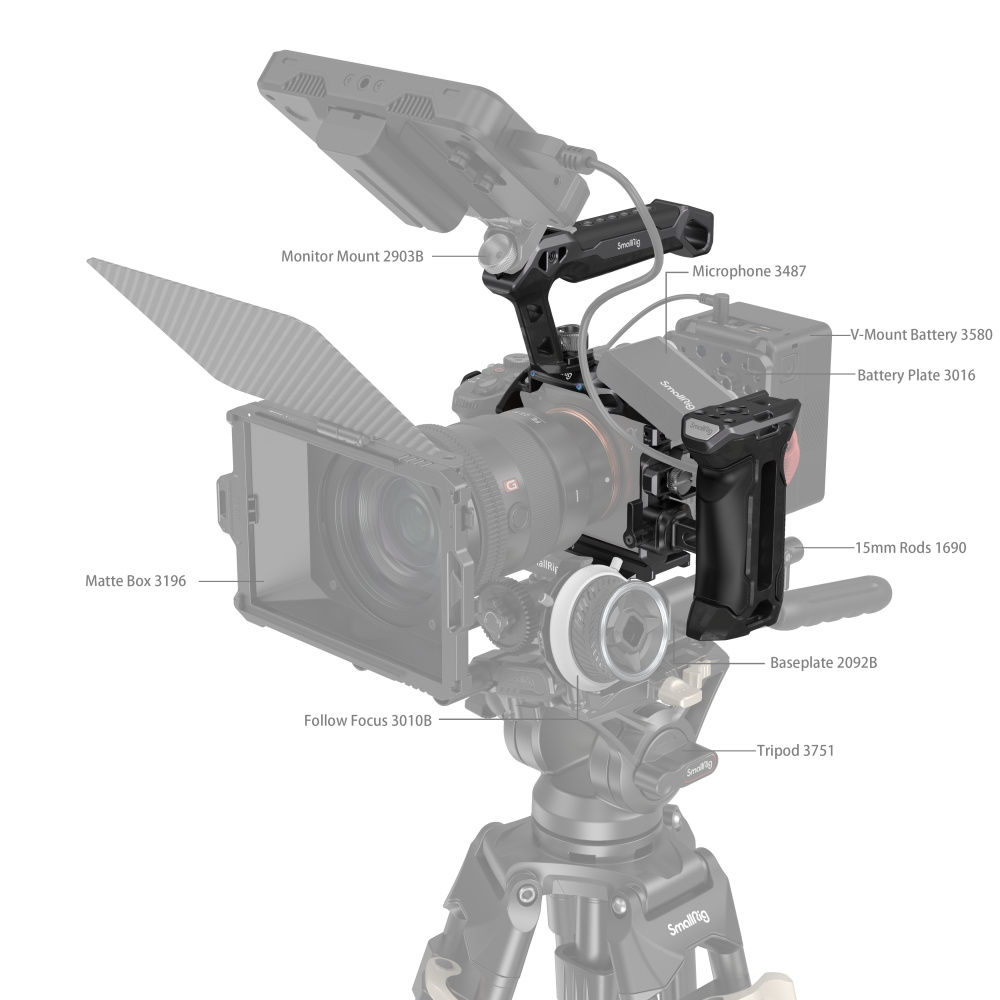 SmallRig 3710 Rhinoceros Advanced Cage Kit für Sony Alpha 7R V / Alpha 7 IV / Alpha 7S III