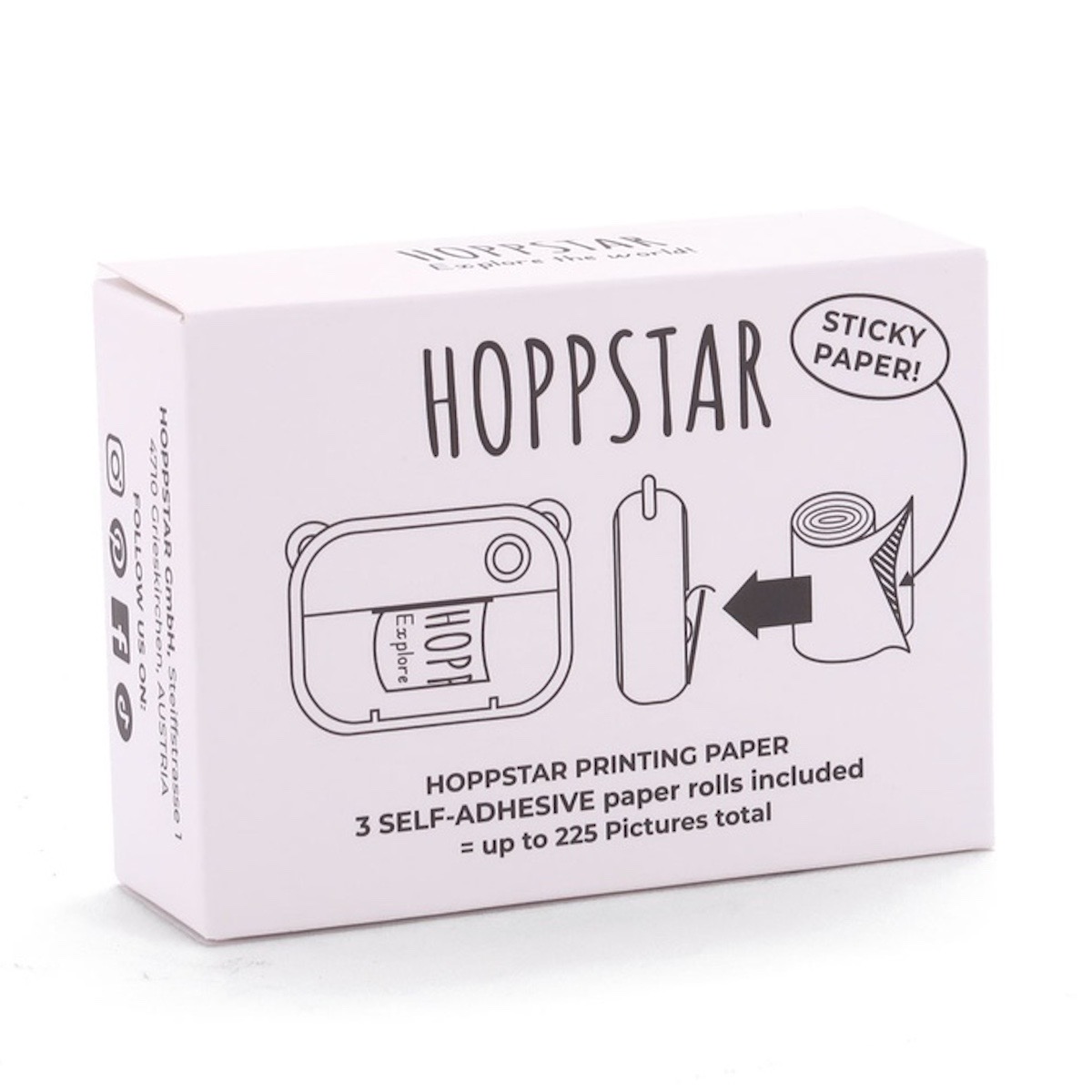 Hoppstar 3er Pack Papierrollen Selbstklebend Weiss Hoppstar 3er Pack Papierrollen Selbstklebend Weiss
