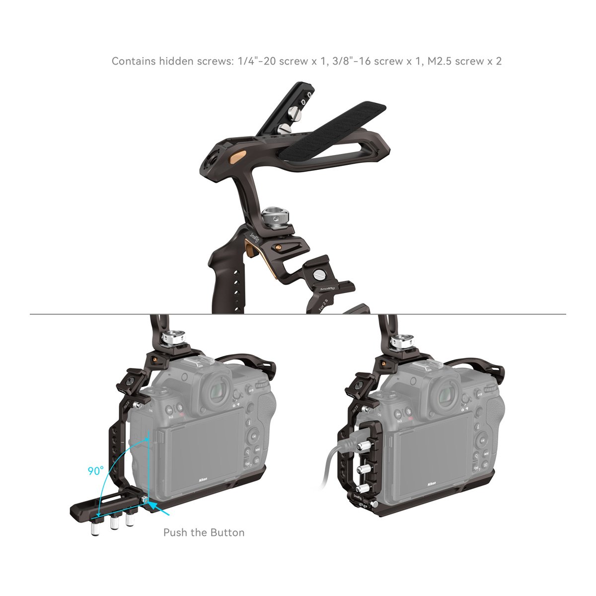 SmallRig 4317 Night Eagle Cage Kit für Nikon Z8 - Detailansicht Kamera-Cage: Ausschwenkbare Seitenplatte für einfachen Zugriff auf Kamera-Ports. SmallRig 4317 Night Eagle Cage Kit für Nikon Z8 - Detailansicht Kamera-Cage: Ausschwenkbare Seitenplatte für einfachen Zugriff auf Kamera-Ports.