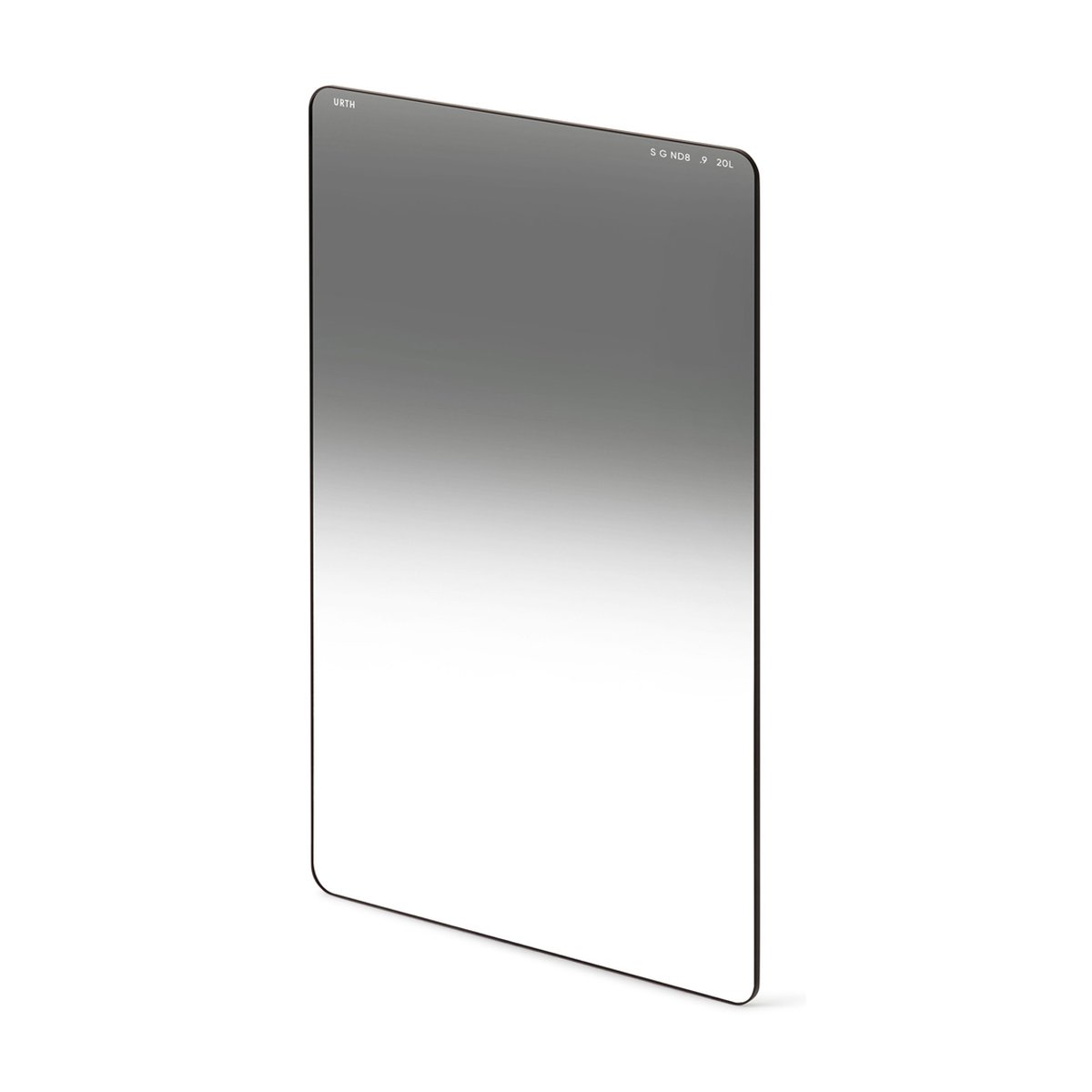 Urth 100 x 150mm Soft Graduated ND8 (3 Stop) Filter (Plus+) - Frontansicht: Urth rechteckiger Soft-Edge Grauverlaufsfilter (SG ND8) mit Dunkelverlauf oben.