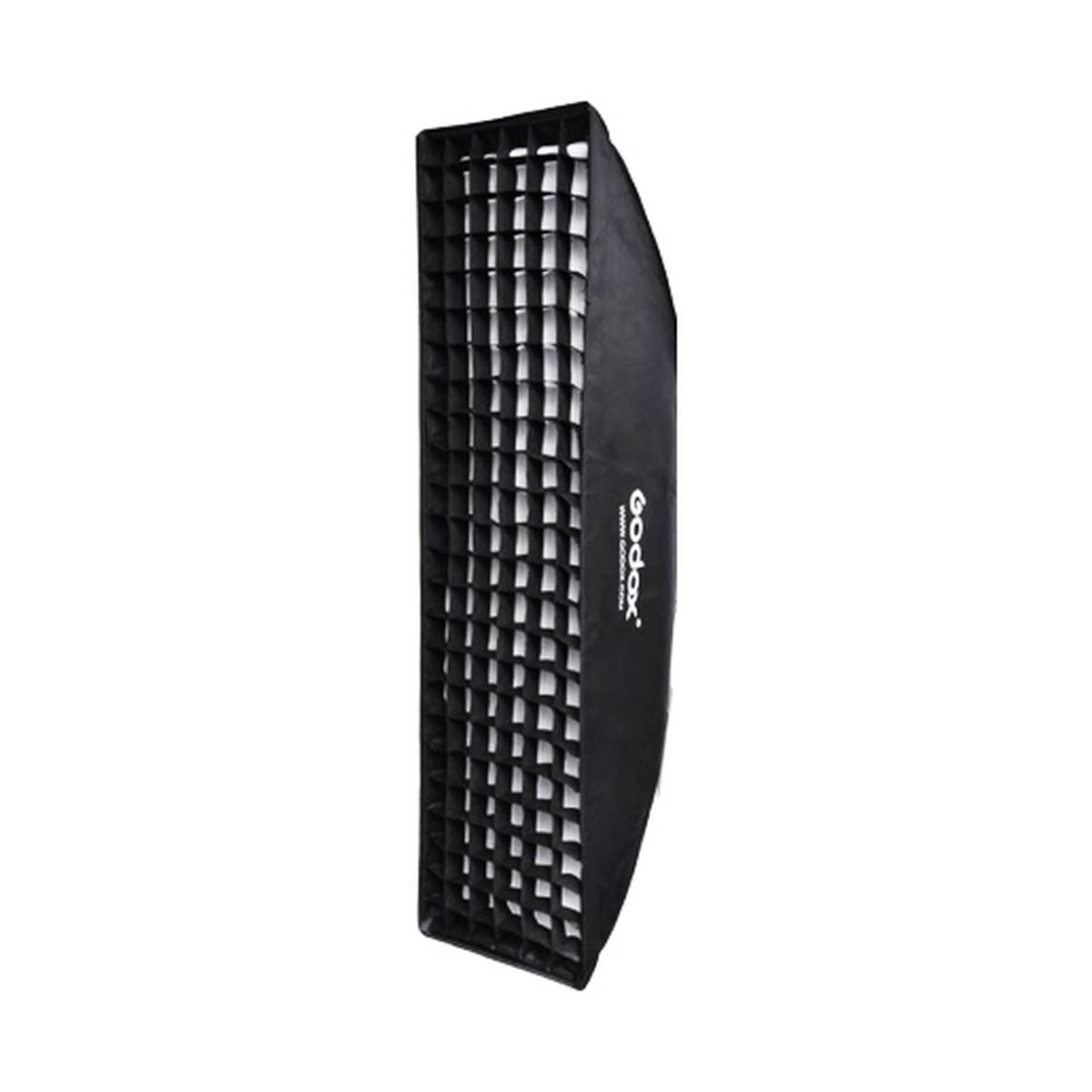 Godox Softbox Bowens Mount + grid 30x120cm - Schräge Ansicht Godox Strip-Softbox mit Wabengitter