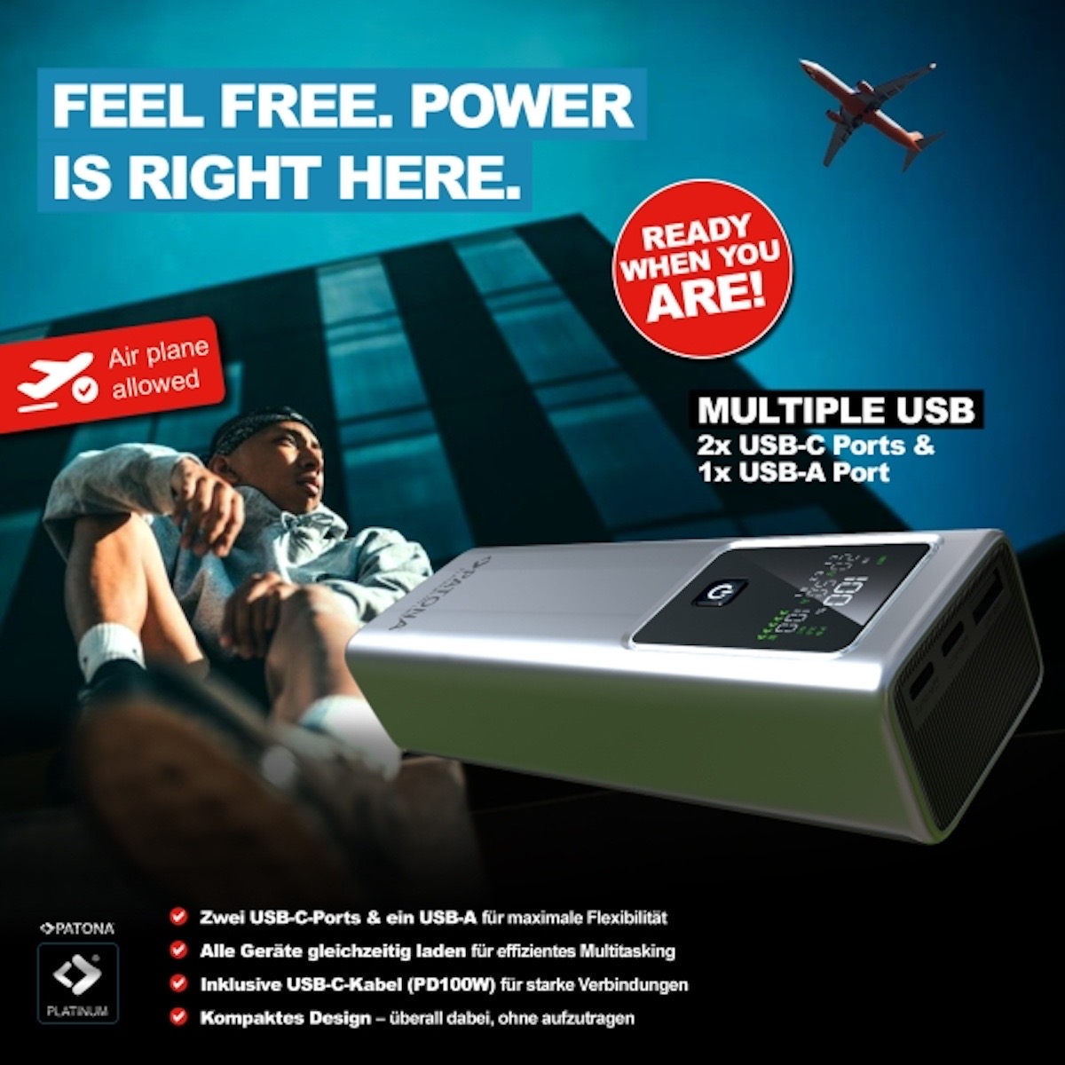 Patona Platinum Powerbank Luxury One PD100W 20.000mAh