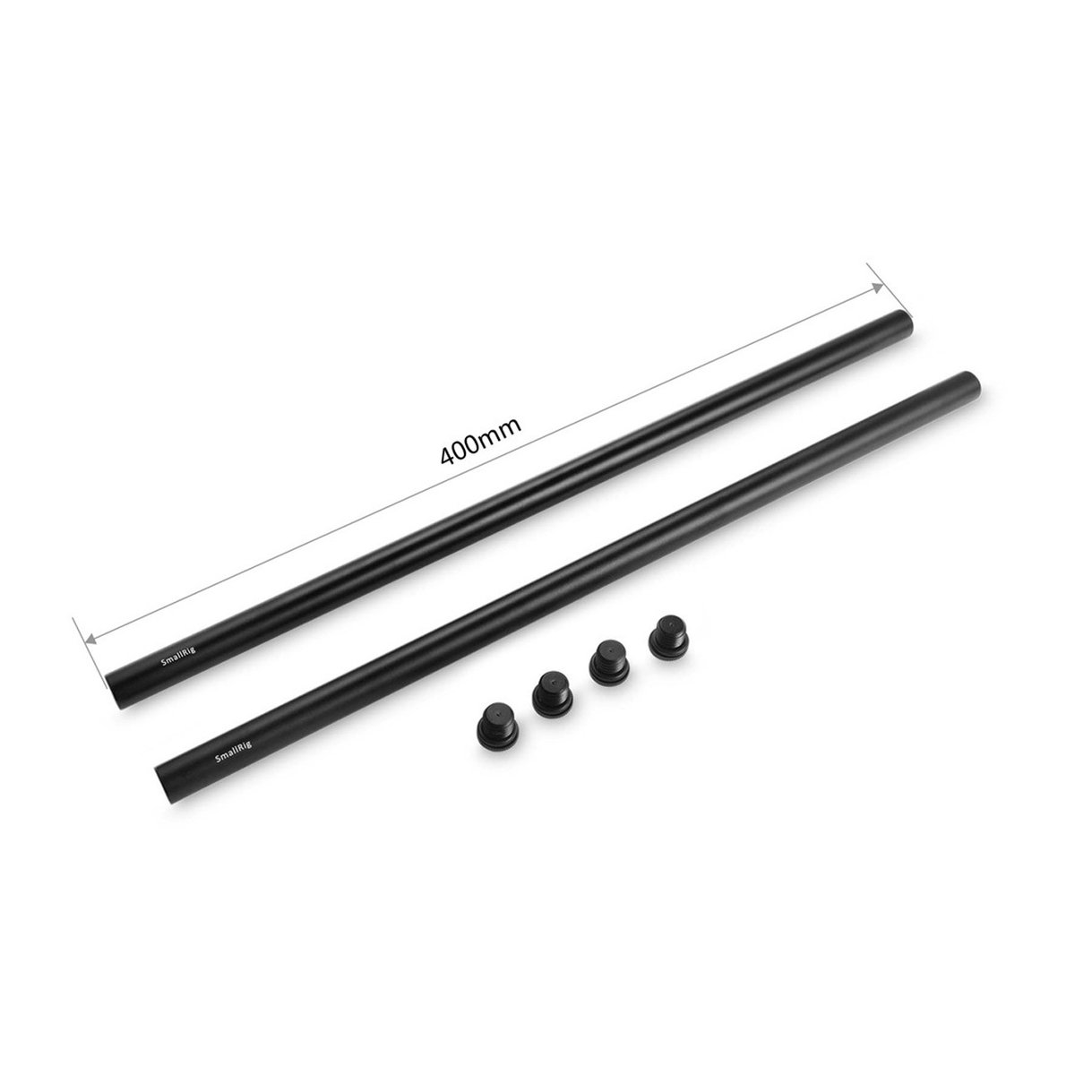 SmallRig 1054 Aluminium-Rods 41 cm, 2-er Pack, mit M12-Innengewinde (15 mm) - Lieferumfang: Zwei 400mm SmallRig Stangen und vier Abschlusskappen