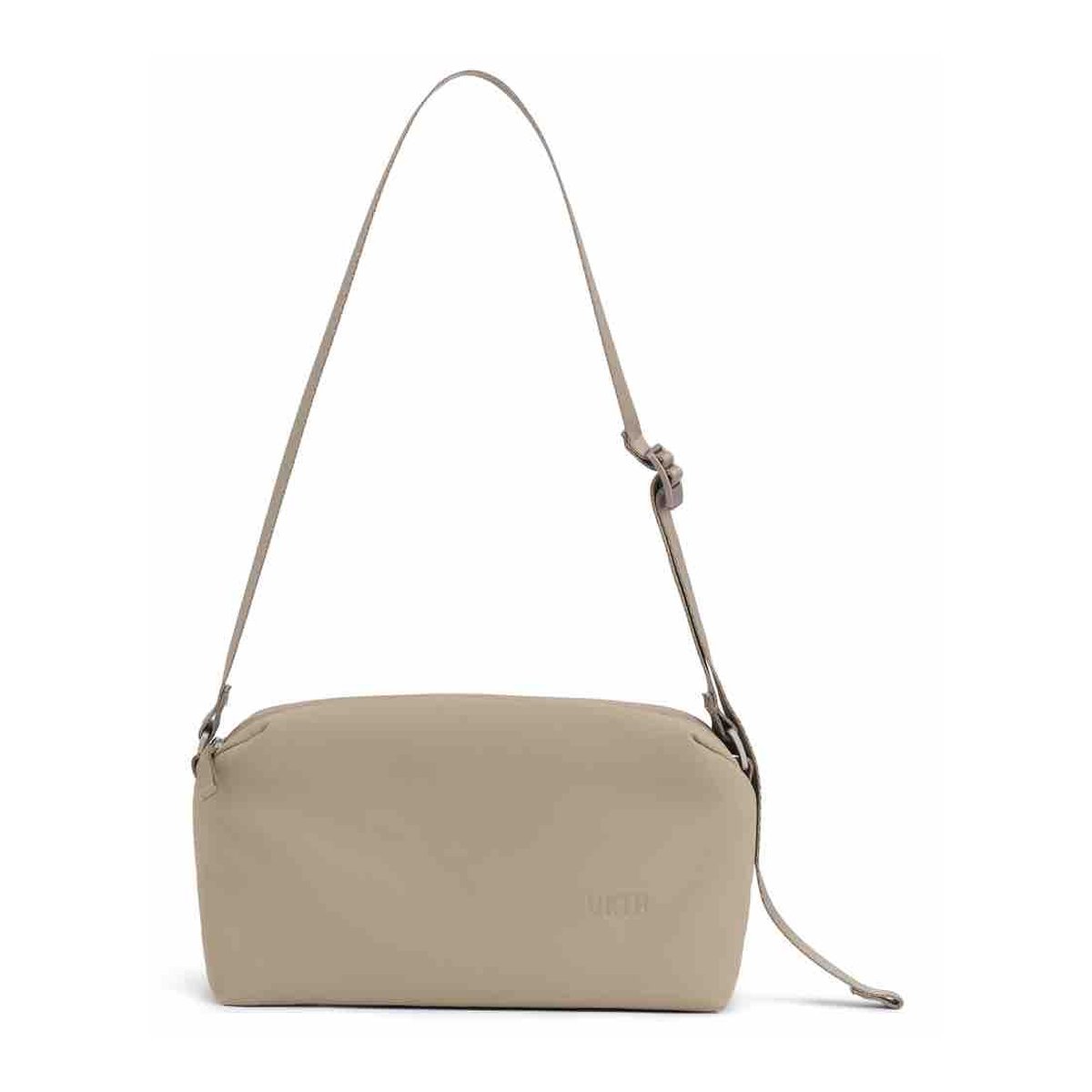 Urth Dolomite Camera Sling (Beige) - Frontansicht beiger Umhängetasche mit verstellbarem Riemen.