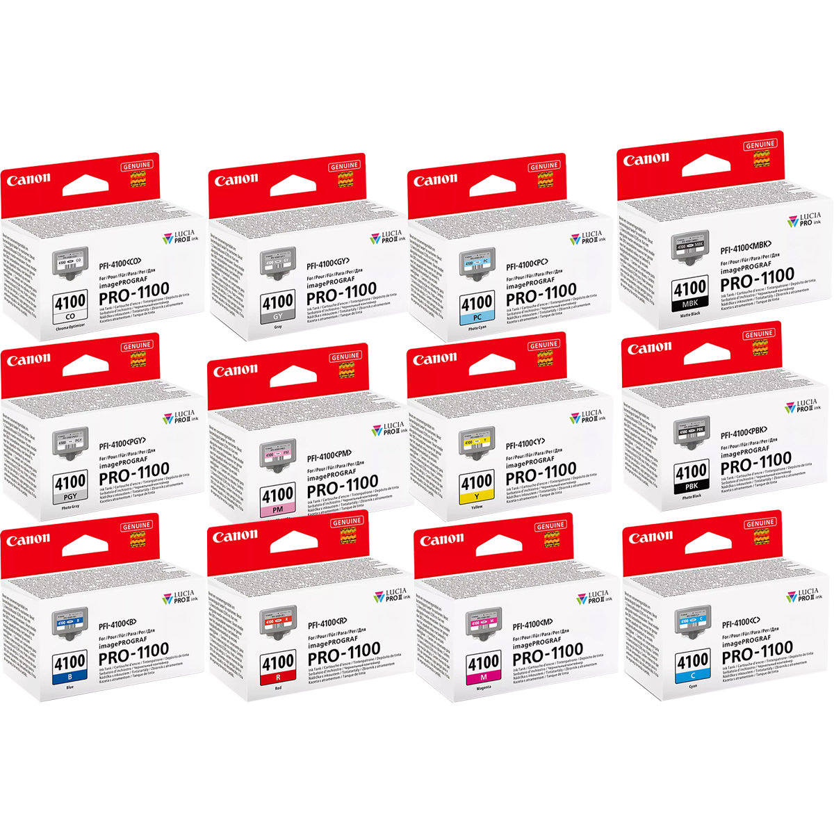 Canon PFI-4100 Multipack für Prograf PRO-1100 Canon PFI-4100 Multipack für Prograf PRO-1100