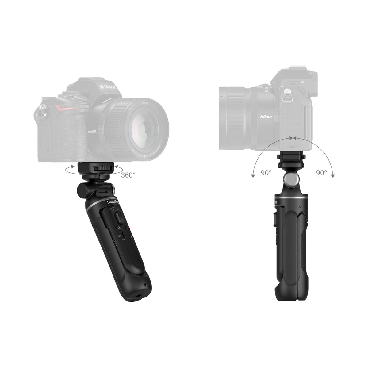SmallRig 4551 SR-RG2 Multifunctional Wireless Shooting Grip, Handgriff - Anwendungsbeispiel Kameragriff: Anpassung mit 360° Drehung und 90° Neigung SmallRig 4551 SR-RG2 Multifunctional Wireless Shooting Grip, Handgriff - Anwendungsbeispiel Kameragriff: Anpassung mit 360° Drehung und 90° Neigung