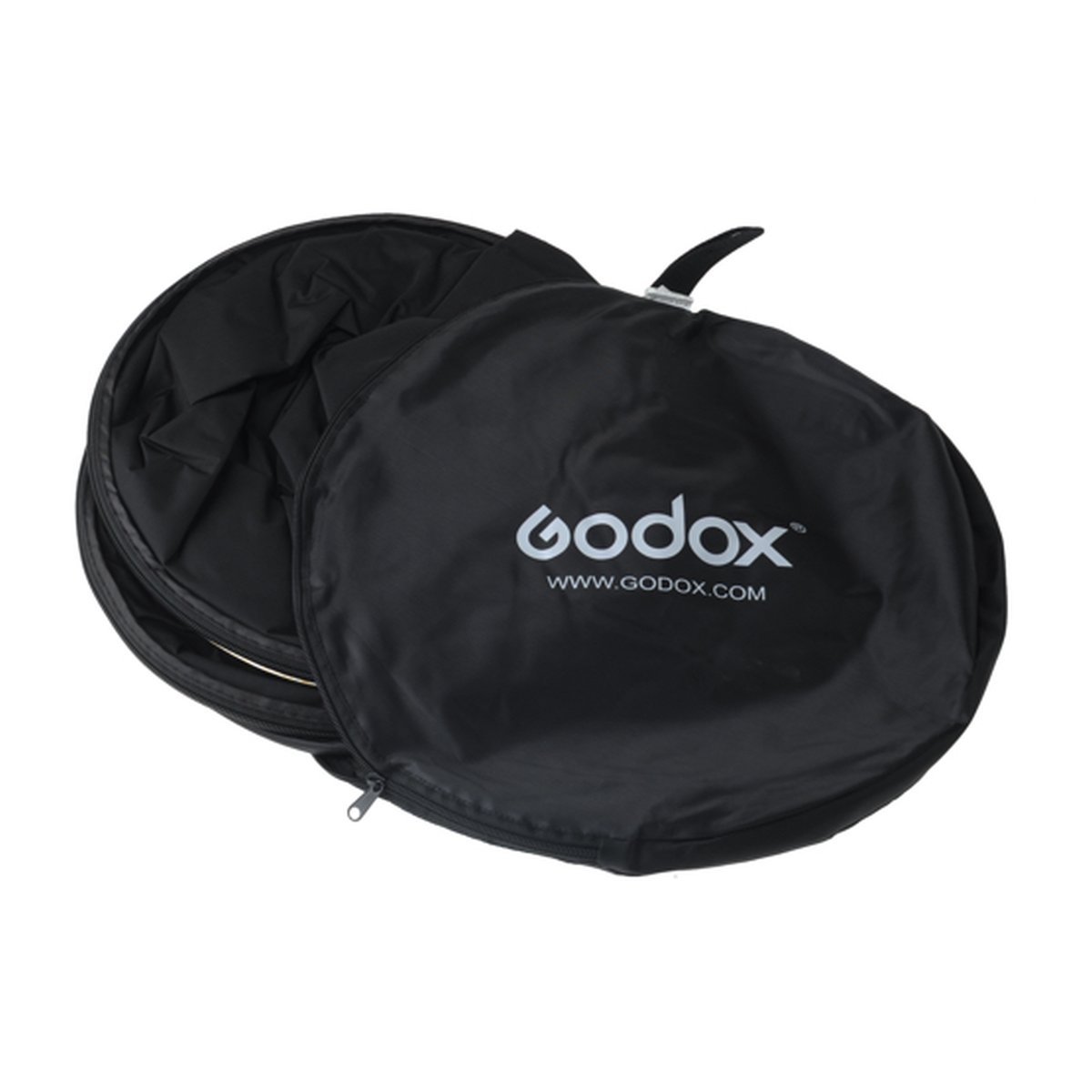 Godox 5-in-1 Reflectiescherm Goud, Zilver, Zwart, Wit, Transparant - 110cm - Godox Tragetasche geöffnet