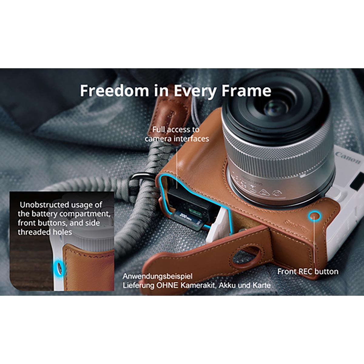 SmallRig 5432 Leder-Halbschalen-Kit braun für Canon EOS R50 V