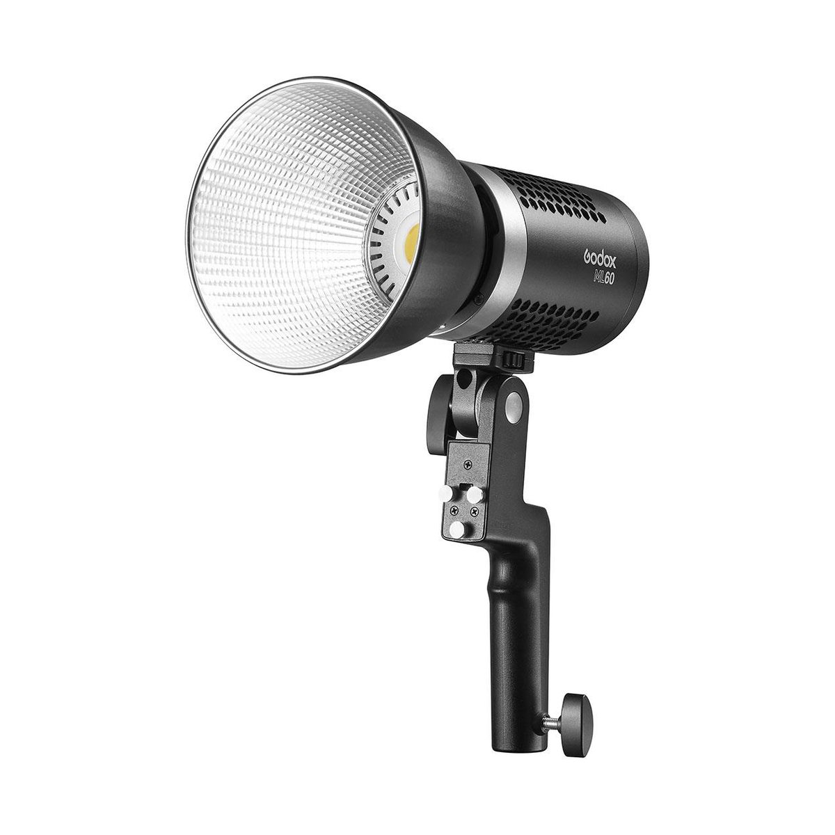 Godox ML-KIT1 ML60 & ML30 Trio-Set - Produktansicht der Godox ML60 LED-Videoleuchte mit Reflektor und Griff