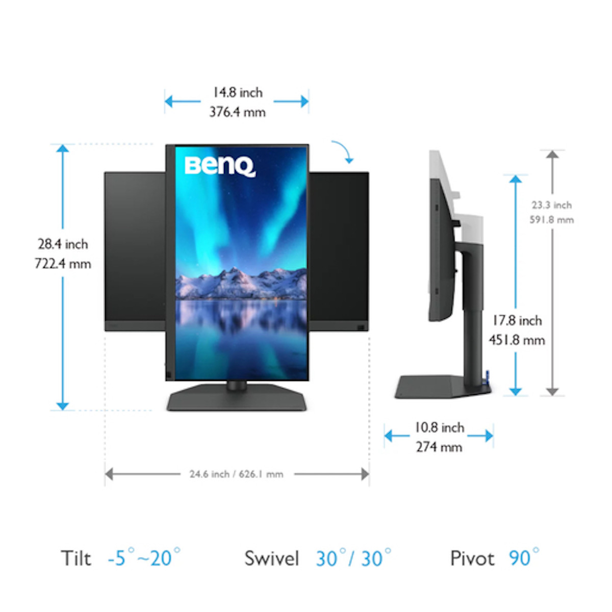 BenQ SW272U 68,58cm 27" grau IPS 4K Monitor