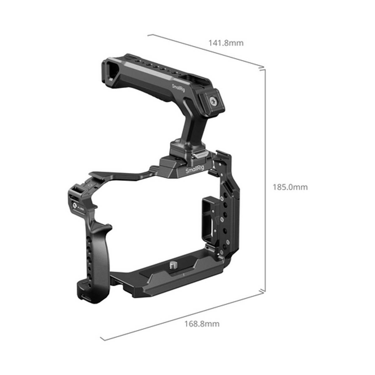 SmallRig 4903 Cage Kit für Panasonic LUMIX S1R II - SmallRig Kamera Rig: Perspektivansicht mit Maßangaben